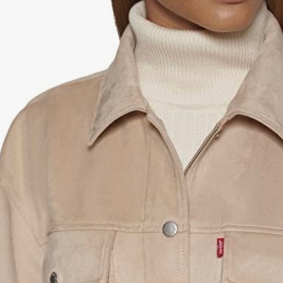 Levi’s Women’s Faux Suede Shirt Jacket Sand Size XL - Picture 3 of 9